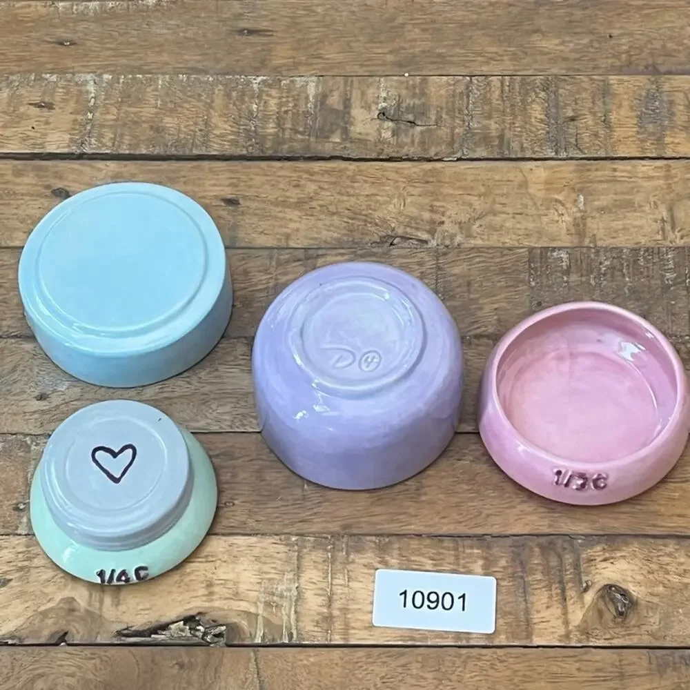 Studio Art Pottery Ceramic Measuring Cups Stackable 6